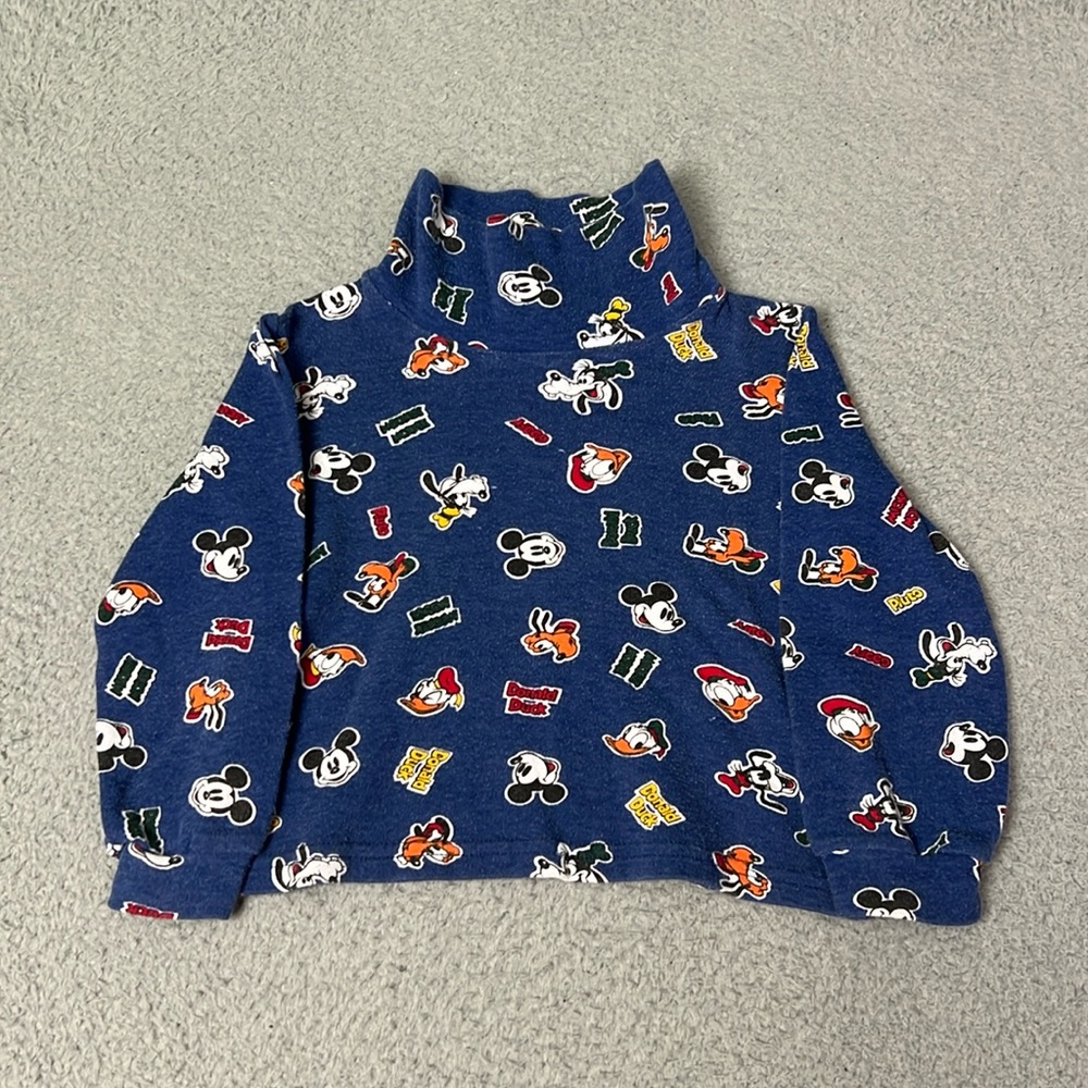 Vintage Blue Disney Mickey Mouse Turtleneck - Picture 1 of 4